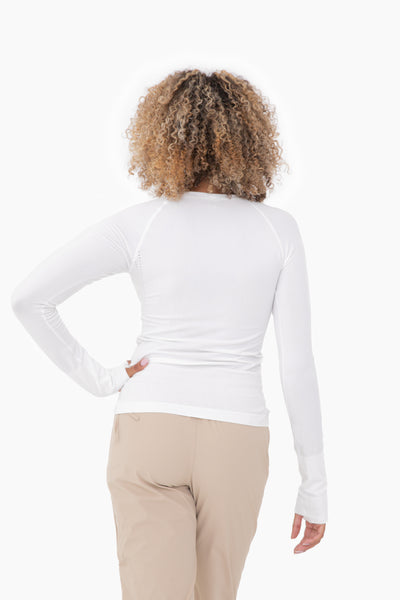 never leaving seamless long sleeve tee | white