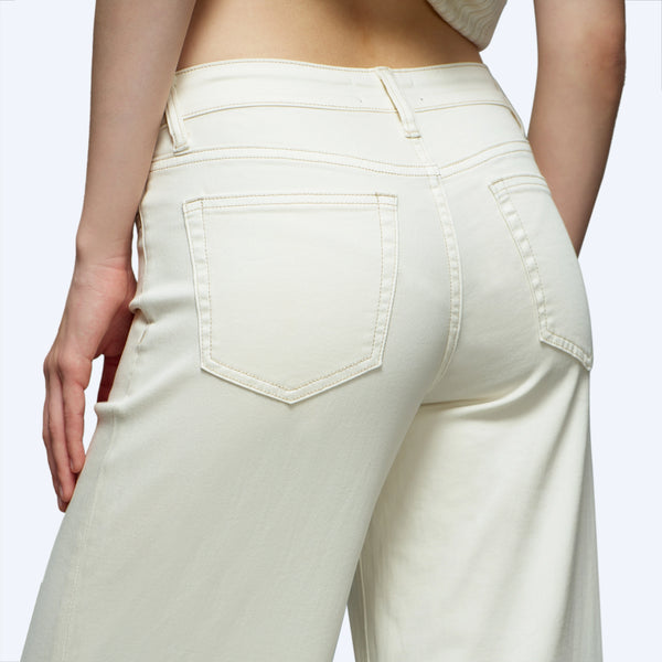 bryer mid rise wide leg jeans | gardenia