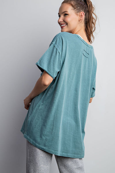 new in town mineral wash tee | emerald