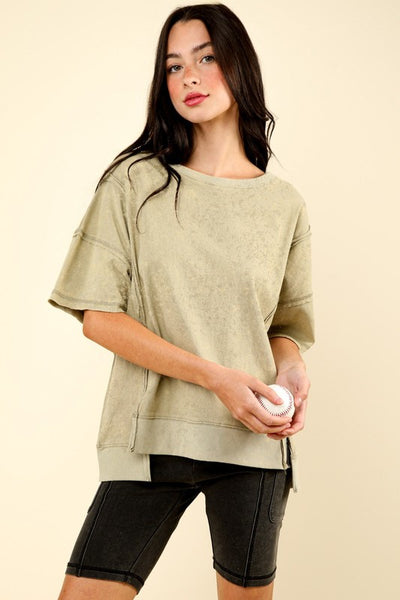 giving it my all washed top | sage