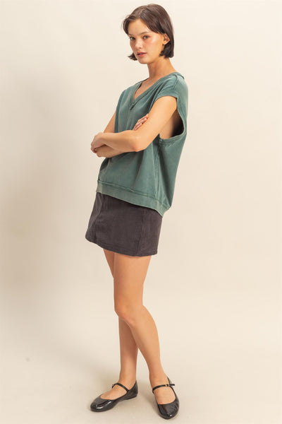 southern sunset mineral wash top | deep green