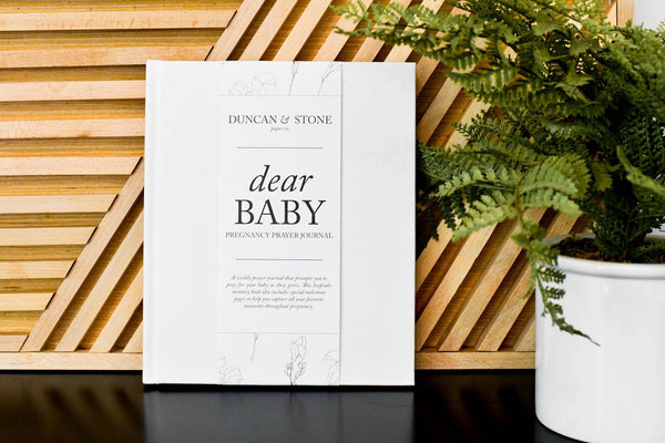 Dear Baby: Pregnancy Prayer Journal + Memory Book for Moms | Gray