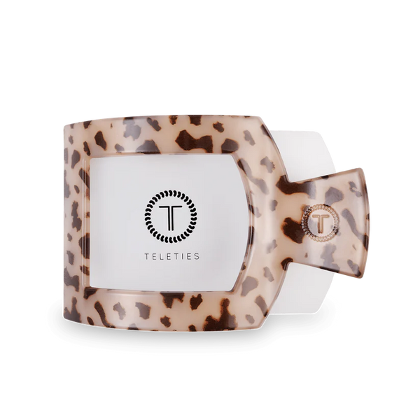teleties square flat clip, large | blonde tortoise