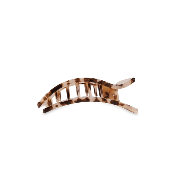 teleties rectangle flat clip, small | blonde tortoise