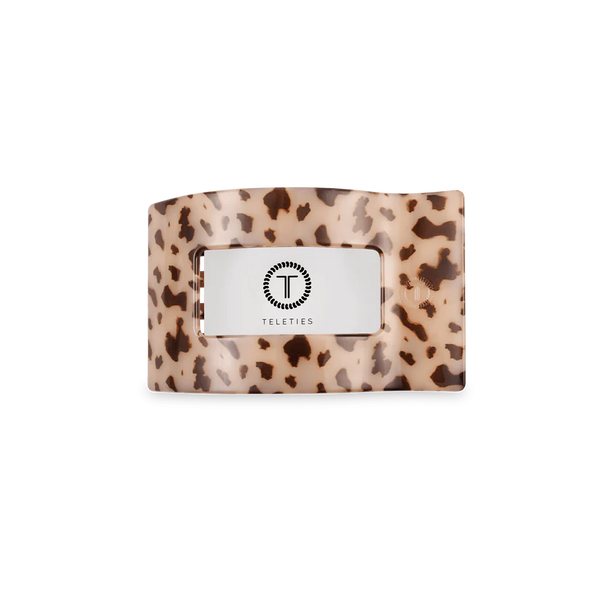 teleties rectangle flat clip, small | blonde tortoise