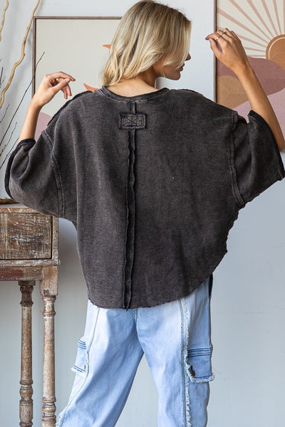 chance meeting mineral wash relaxed tee | black
