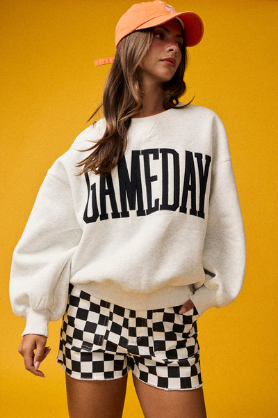 gameday essential oversized sweatshirt | white melange