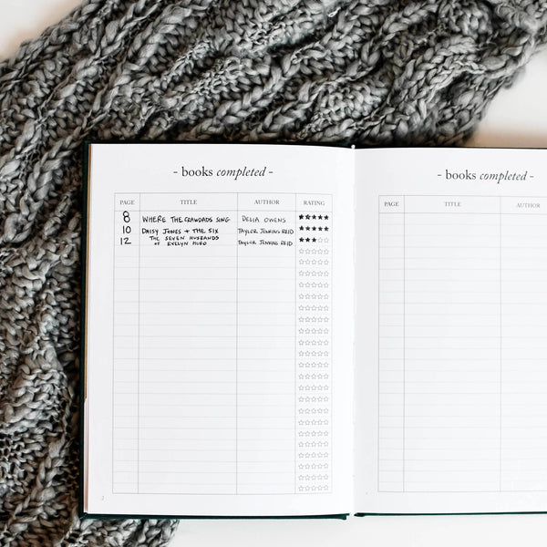 Book Review Journal for Book Lovers | Green