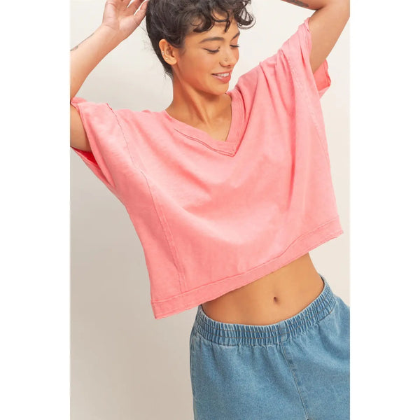 everyday go to oversized top | taffy pink