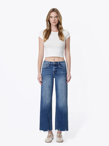 garth mid rise ankle wide leg jeans | mesmerizes