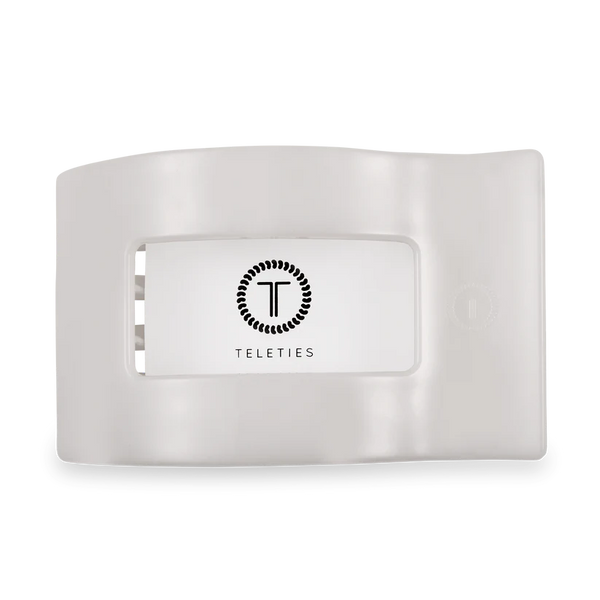 teleties rectangle flat clip, large | coconut white