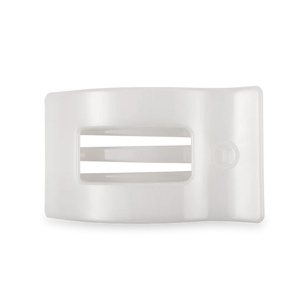 teleties rectangle flat clip, medium | coconut white