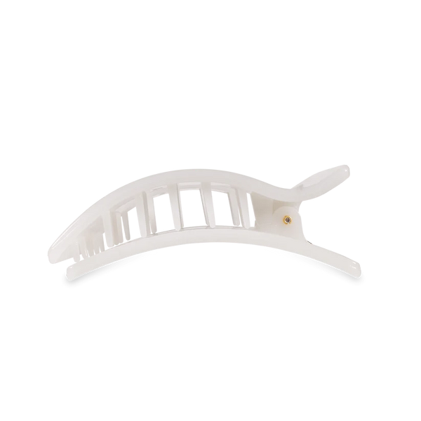 teleties rectangle flat clip, medium | coconut white