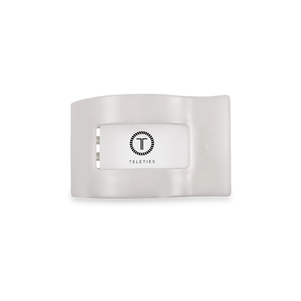 teleties rectangle flat clip, small | coconut white