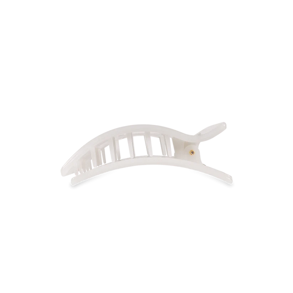 teleties rectangle flat clip, small | coconut white