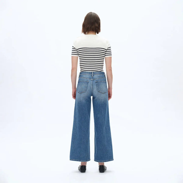 kollins mid rise wide leg jeans | medium wash