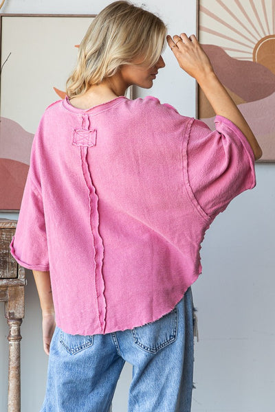 chance meeting mineral wash relaxed tee | pink