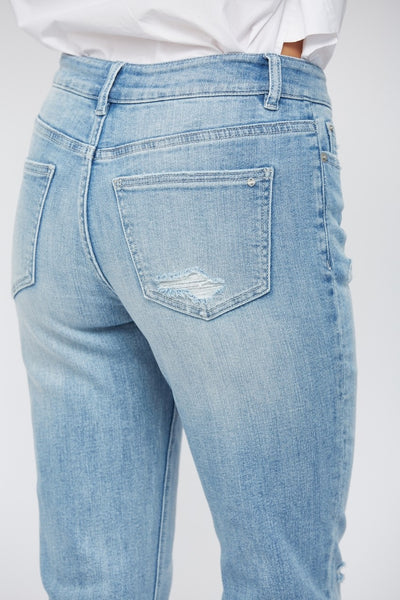 lauren mid-rise cigarette crop jeans | powder blue