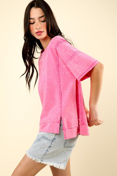 giving it my all washed top | pink