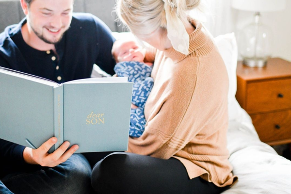 Dear Son Childhood Keepsake Book | Gray