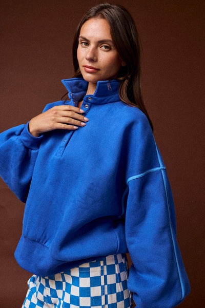 that's the point contrast piping pullover | cobalt