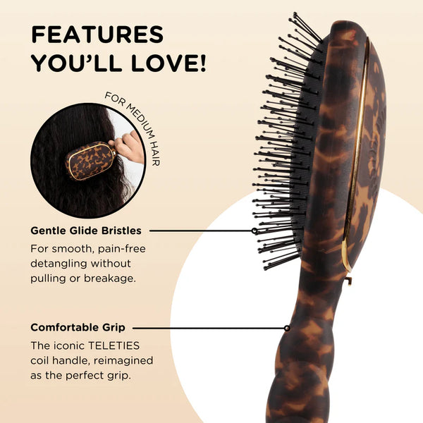 teleties detangler hair brush | medium hair