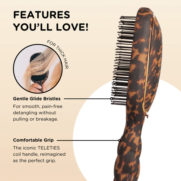 teleties detangler hair brush | thick hair
