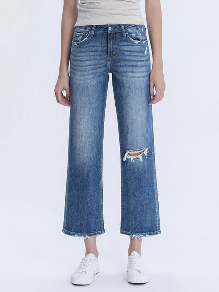brooks high rise slim wide leg jeans | sailor snap