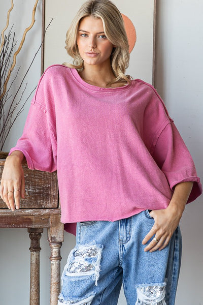 chance meeting mineral wash relaxed tee | pink