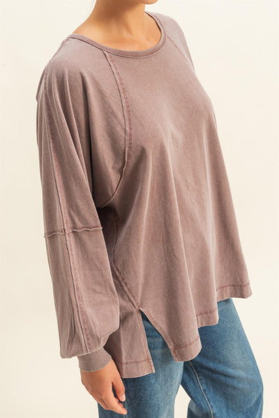 in the daylight washed oversize top | chestnut