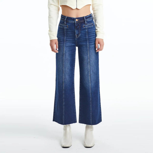 fletcher high rise wide leg jeans | dark wash