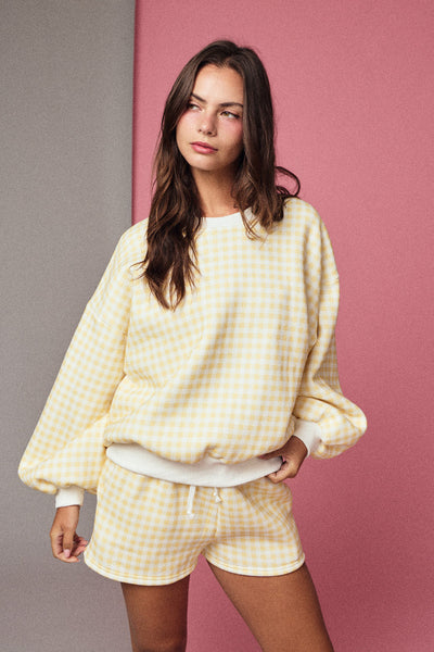 brighten my day gingham set | yellow