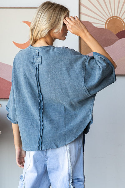 chance meeting mineral wash relaxed tee | blue