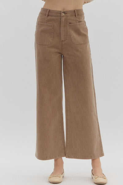bennett high rise wide leg jeans | brown