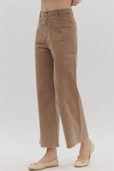 bennett high rise wide leg jeans | brown