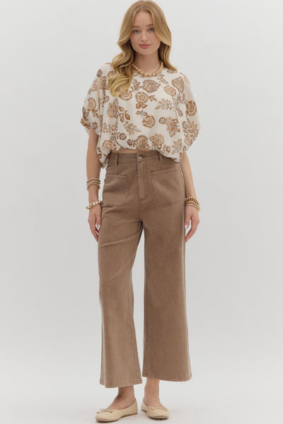 bennett high rise wide leg jeans | brown