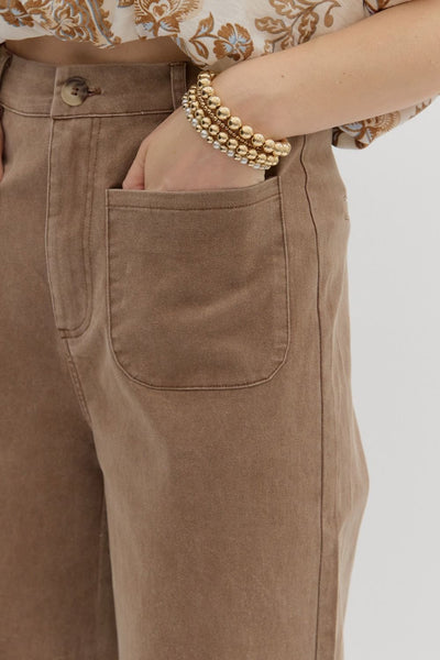 bennett high rise wide leg jeans | brown