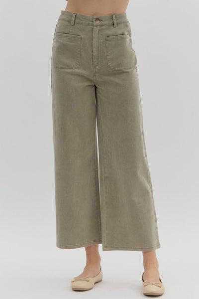 bennett high rise wide leg jeans | olive