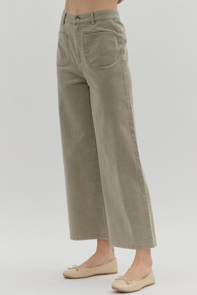 bennett high rise wide leg jeans | olive