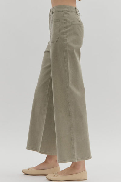 bennett high rise wide leg jeans | olive