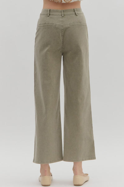 bennett high rise wide leg jeans | olive