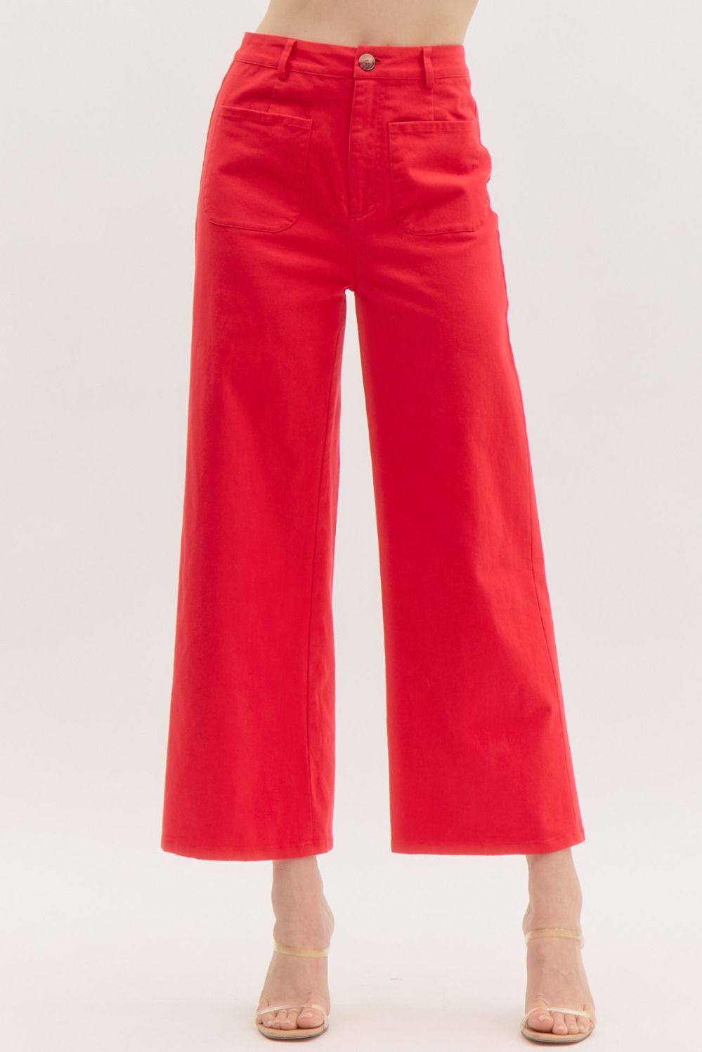 bennett high rise wide leg jeans | red