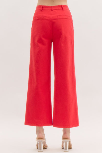 bennett high rise wide leg jeans | red