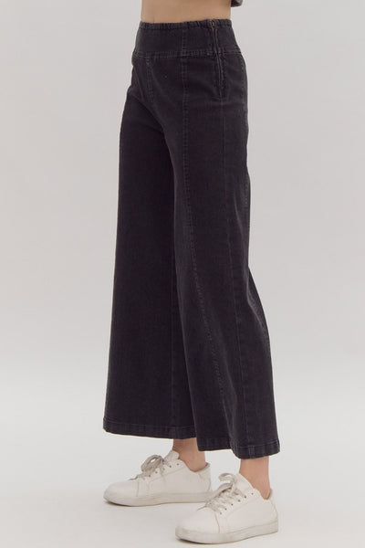 urban chic denim pants | black