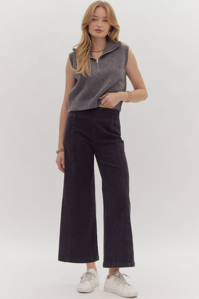 urban chic denim pants | black