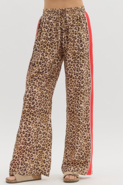 all or nothing wide leg pants | leopard