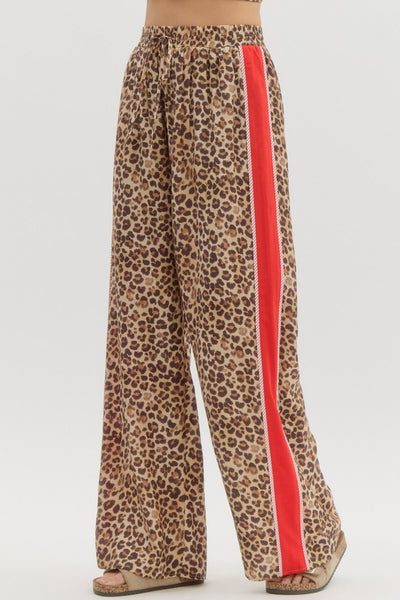 all or nothing wide leg pants | leopard
