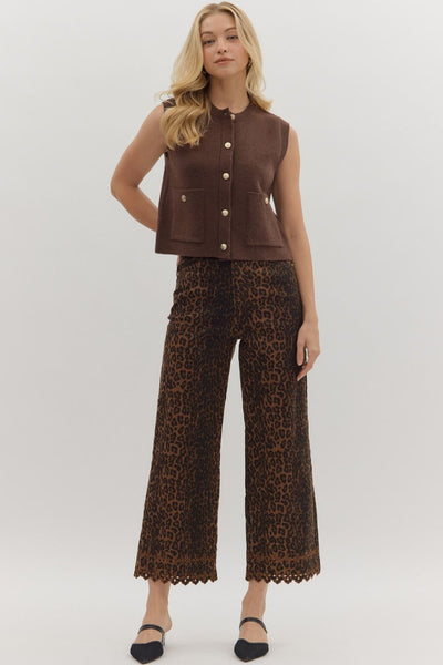 rowan floral embroidered hem jeans | leopard print
