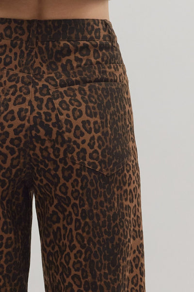 rowan floral embroidered hem jeans | leopard print
