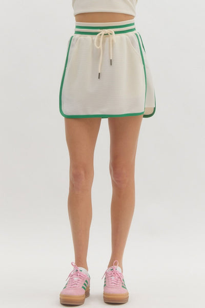 serving aces solid jersey pull on skirt | cream